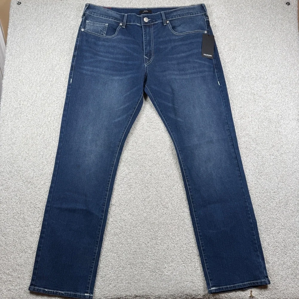 NEW True Religion Ricky SN Straight Jeans Mens 40 Dark Hibernation Wash